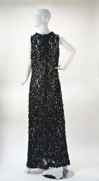 1960s Mignon Black Sequin Dress�