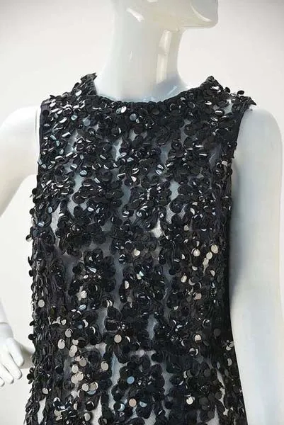 1960s Mignon Black Sequin Dress�