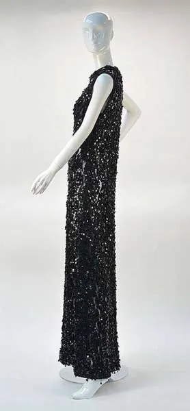 1960s Mignon Black Sequin Dress�