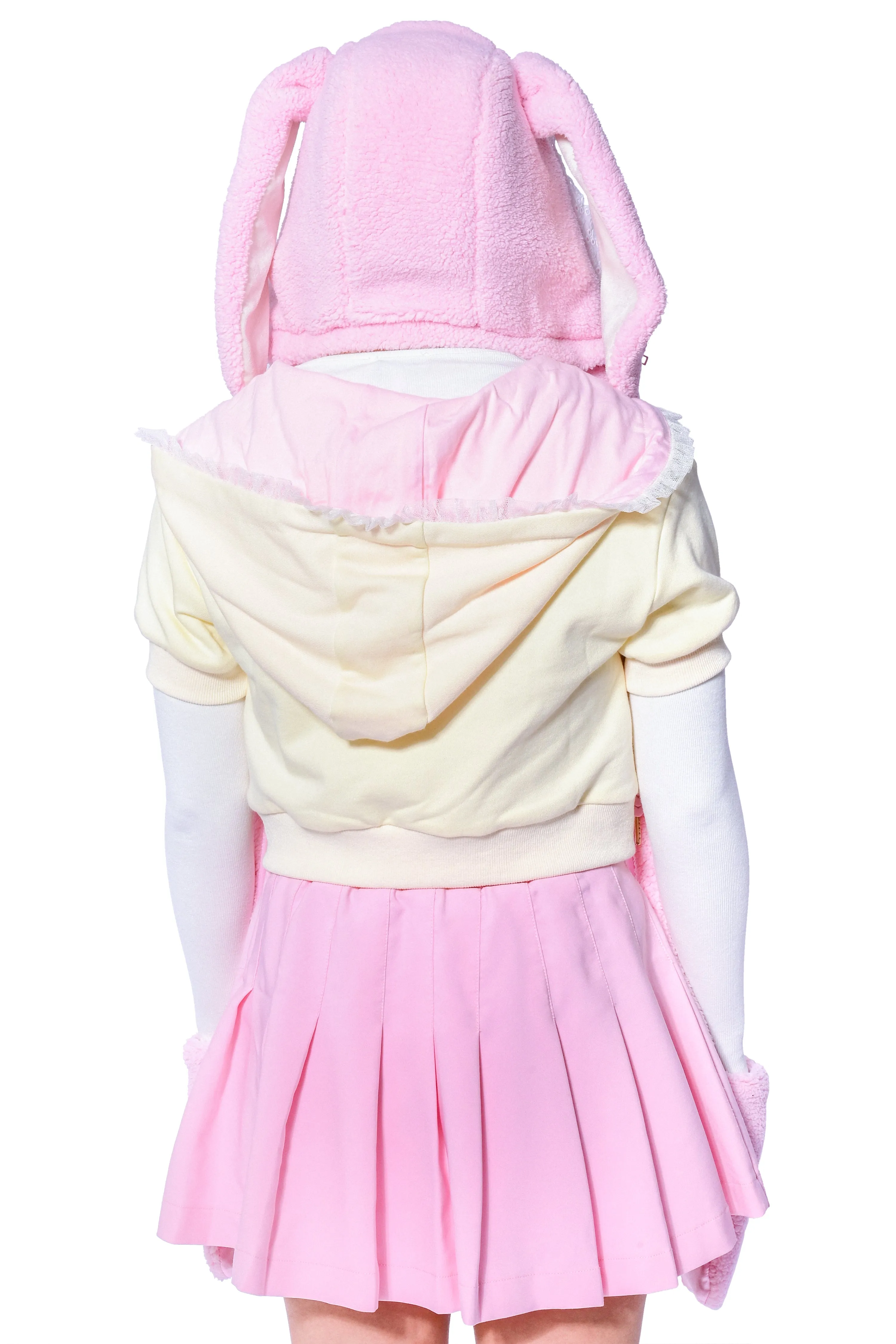 2-Way Bunny Hooded Scarf - Pink