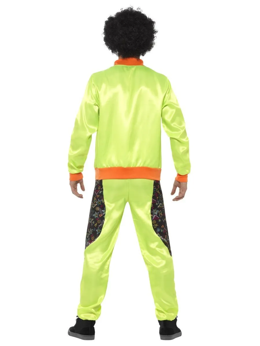 80s Retro Shell Suit Costume Adult Neon Green Trousers Jacket