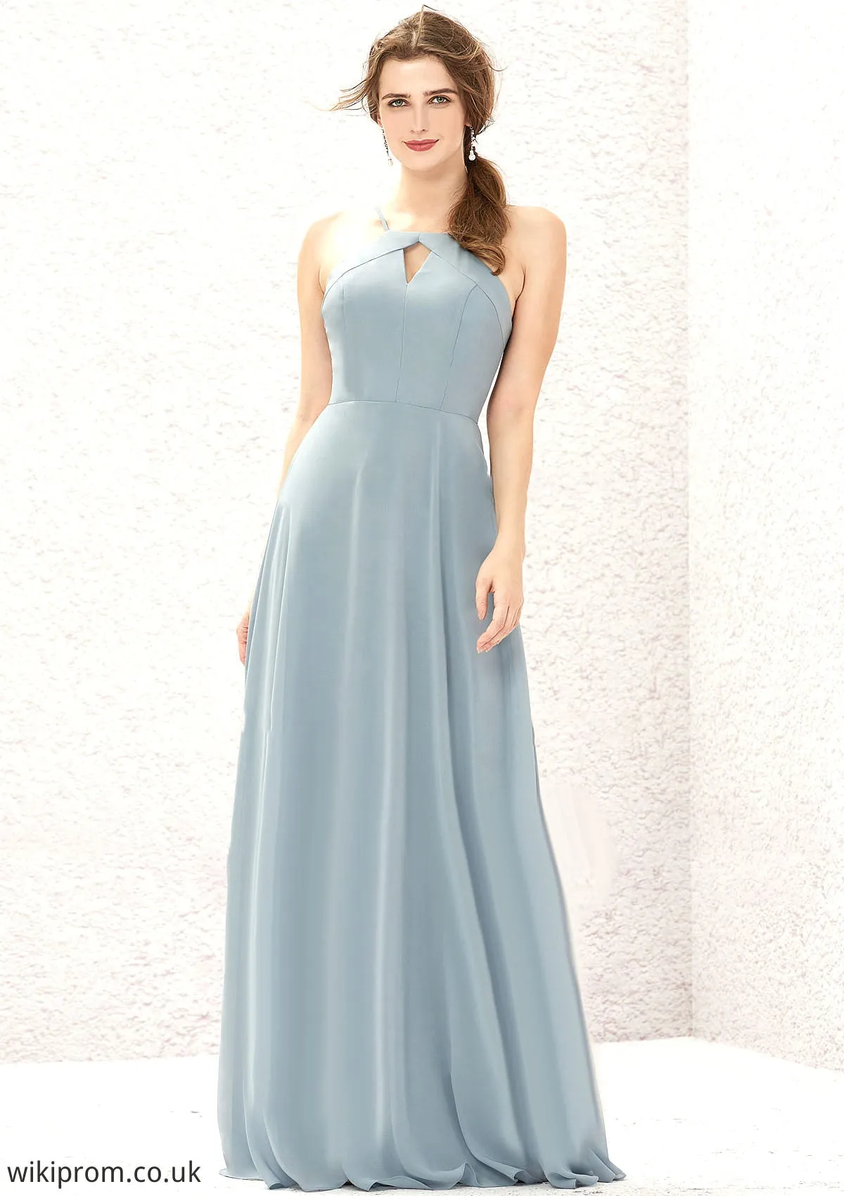 A-line Bateau Sleeveless Long/Floor-Length Chiffon Bridesmaid Dresses Lilah SWKP0025638