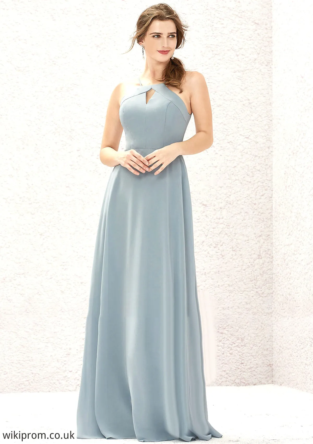 A-line Bateau Sleeveless Long/Floor-Length Chiffon Bridesmaid Dresses Lilah SWKP0025638