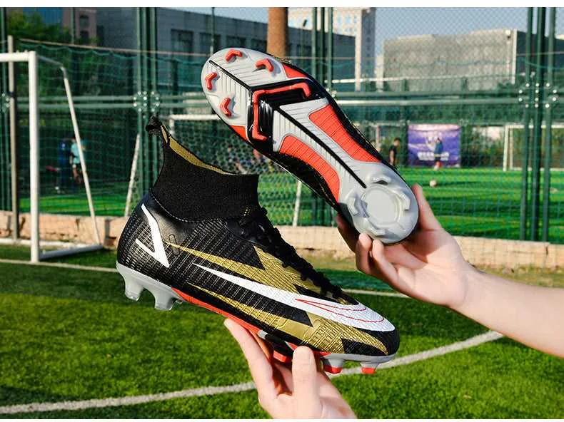 Adult High-Top Soccer Cleats for Training and Matches