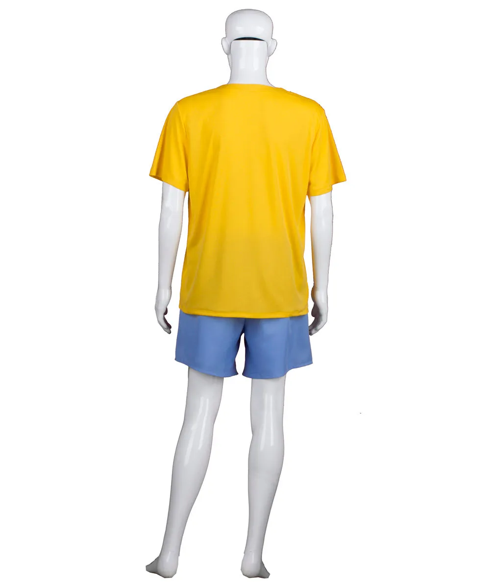 Adult Men's Burgers Carton TV/Movie Costume | Yellow & Blue Cosplay Costume