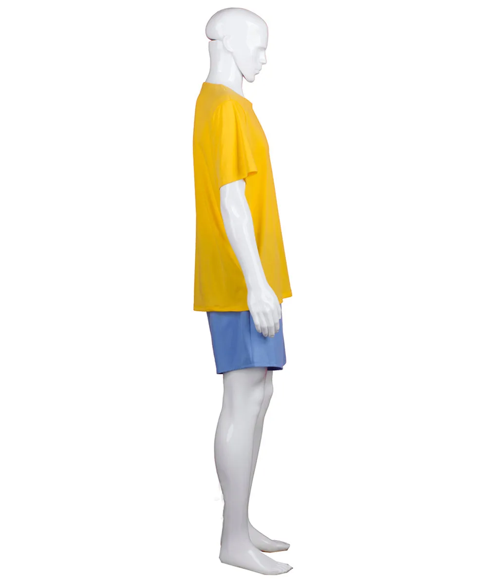 Adult Men's Burgers Carton TV/Movie Costume | Yellow & Blue Cosplay Costume