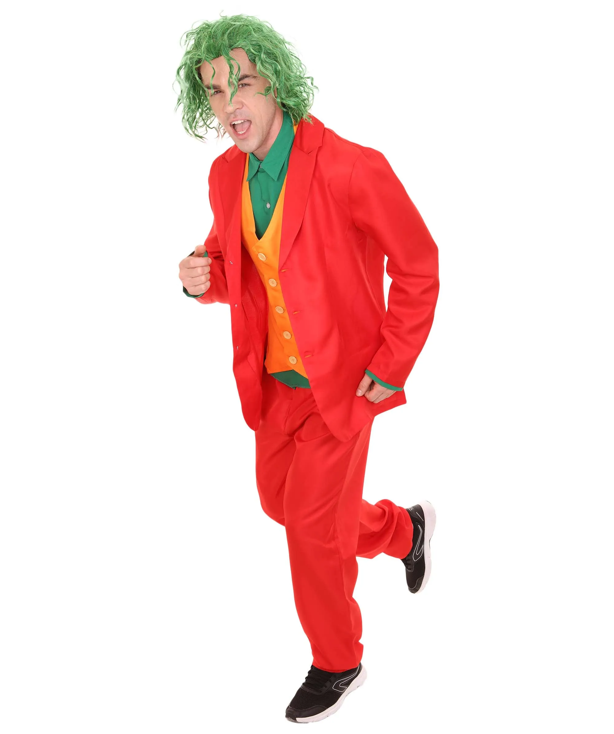 Adult Men's Clown Costume/ Costume and Wig Set | Multicolor Cosplay Costume | Flame-retardant Material