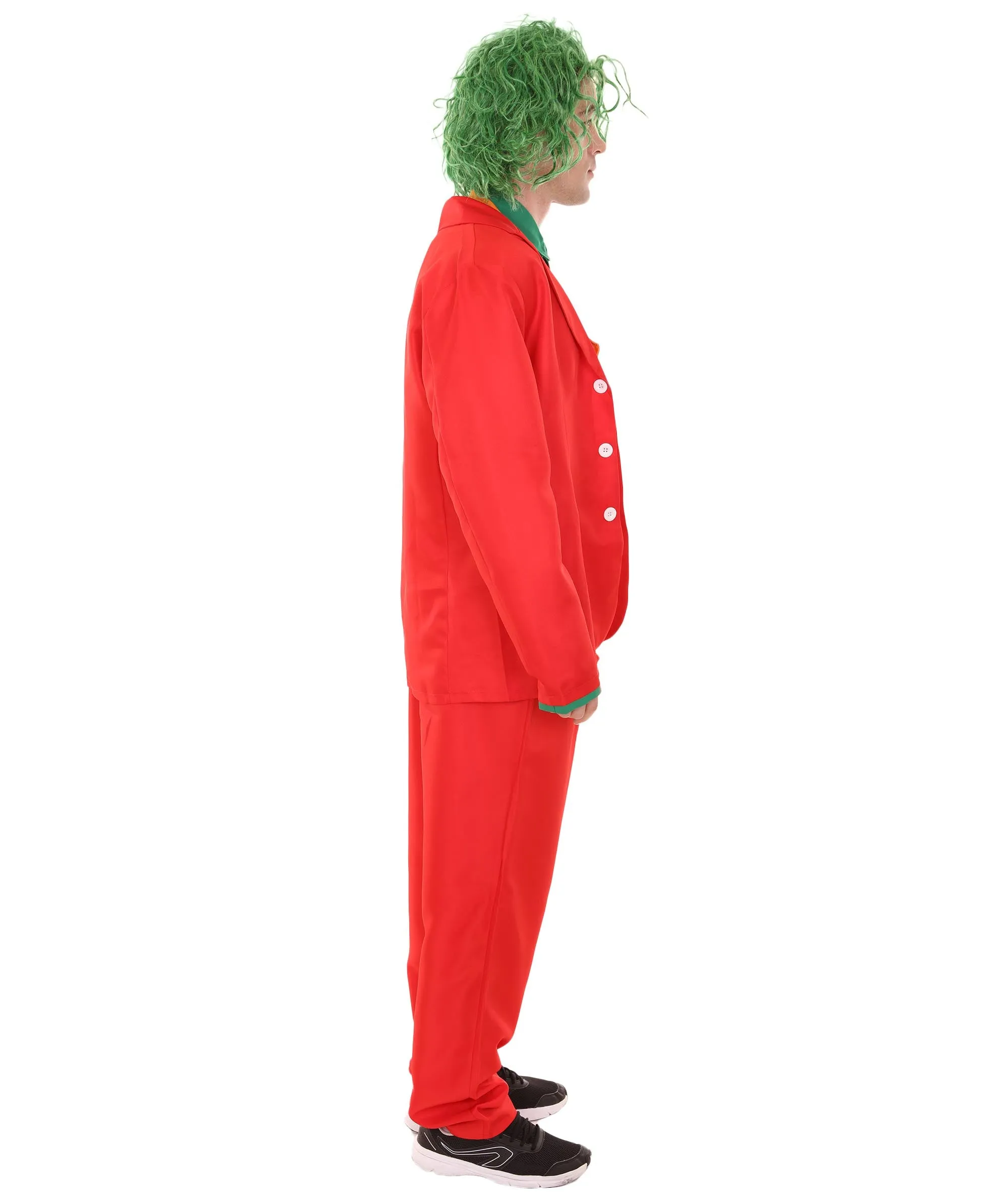 Adult Men's Clown Costume/ Costume and Wig Set | Multicolor Cosplay Costume | Flame-retardant Material