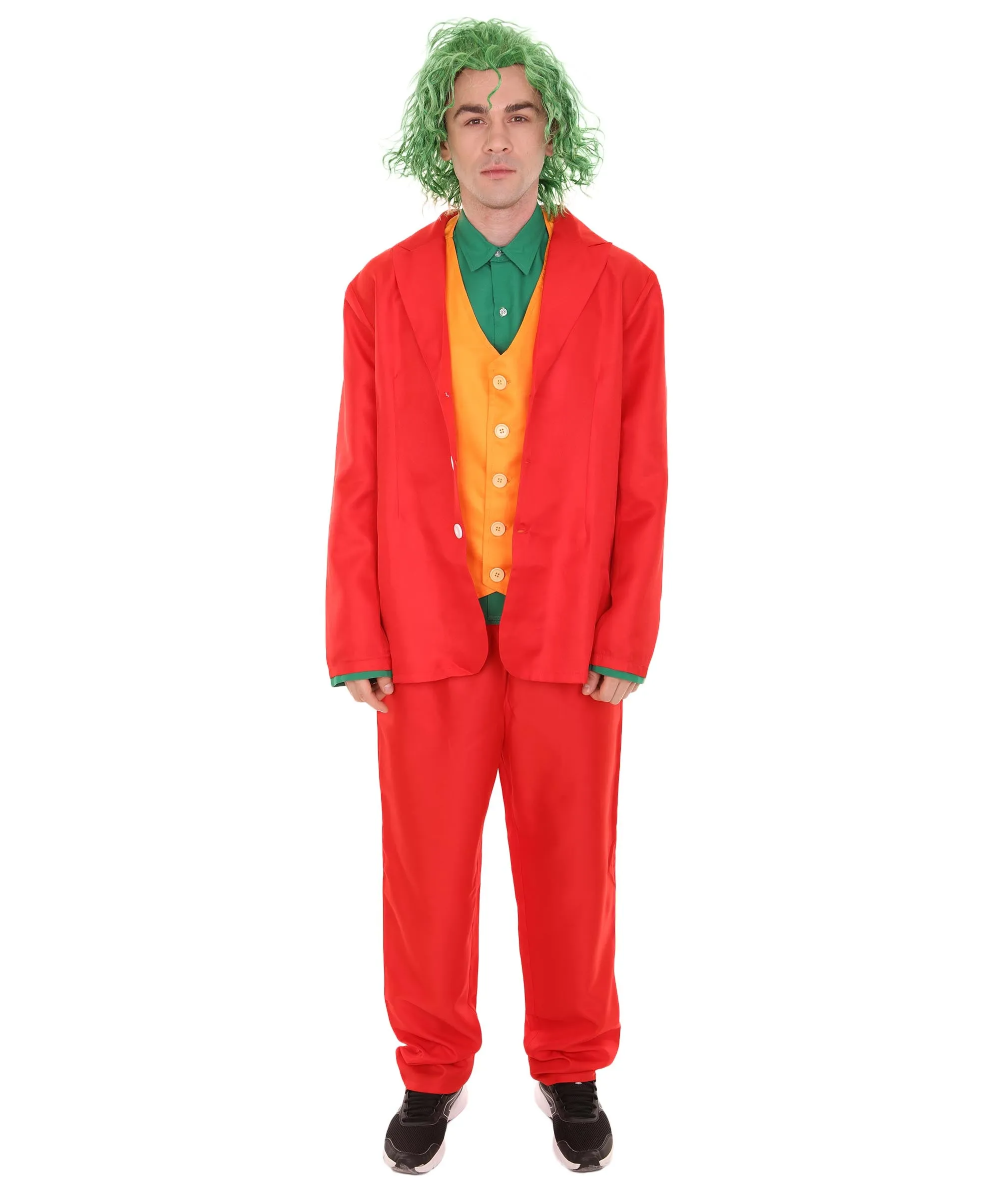 Adult Men's Clown Costume/ Costume and Wig Set | Multicolor Cosplay Costume | Flame-retardant Material