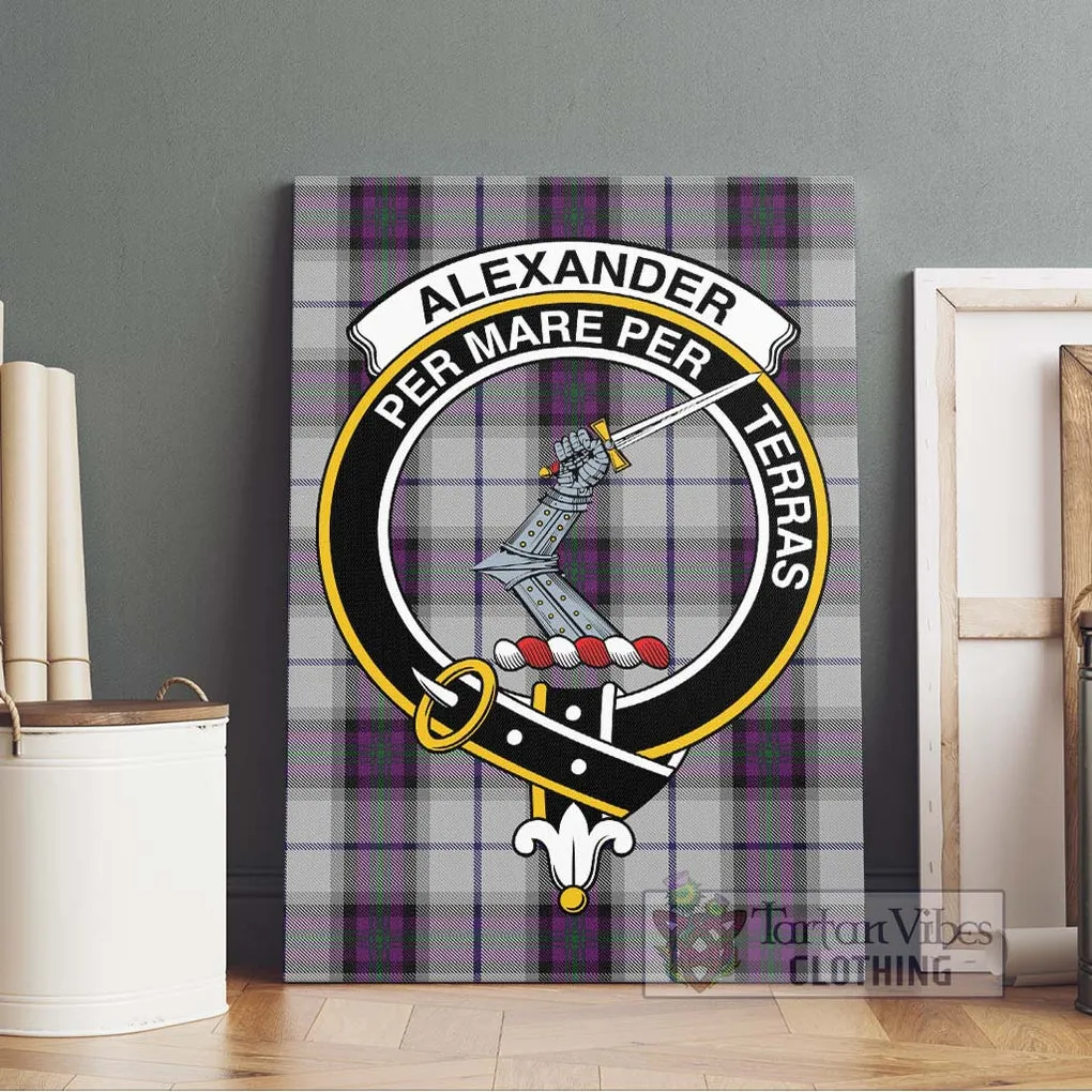 Alexander of Menstry Dress Tartan Canvas Print Wall Art with Family Crest