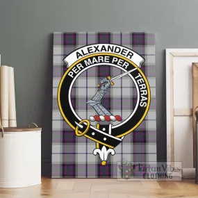 Alexander of Menstry Dress Tartan Canvas Print Wall Art with Family Crest