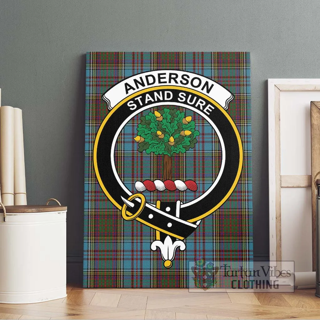 Anderson Tartan Canvas Print Wall Art with Family Crest