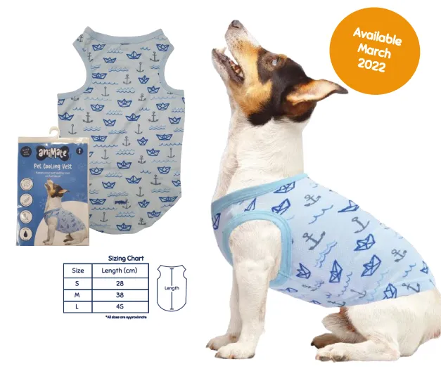 Animate - Pet Cooling Vest - Fish - Large - 45cm (Chest: 61cm, Neck: 39cm)