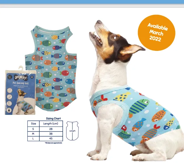 Animate - Pet Cooling Vest - Fish - Large - 45cm (Chest: 61cm, Neck: 39cm)