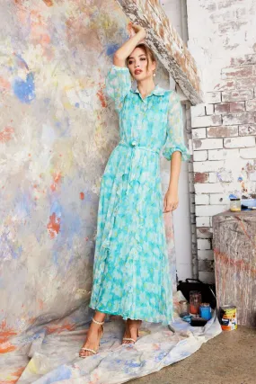 Annie Silk Dress in Daisy 2196 by Kamare