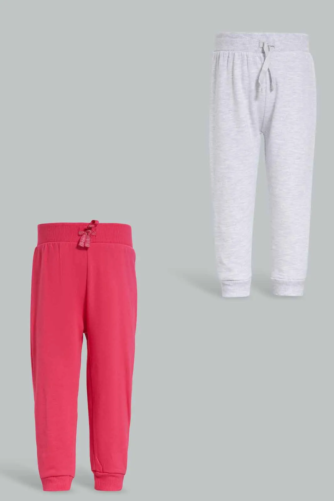 Baby Girls Pink And Grey Active Track Pants Set (2 Piece)