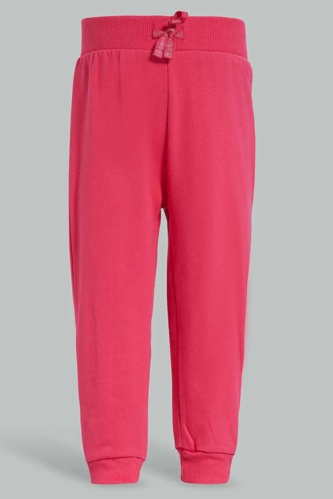 Baby Girls Pink And Grey Active Track Pants Set (2 Piece)