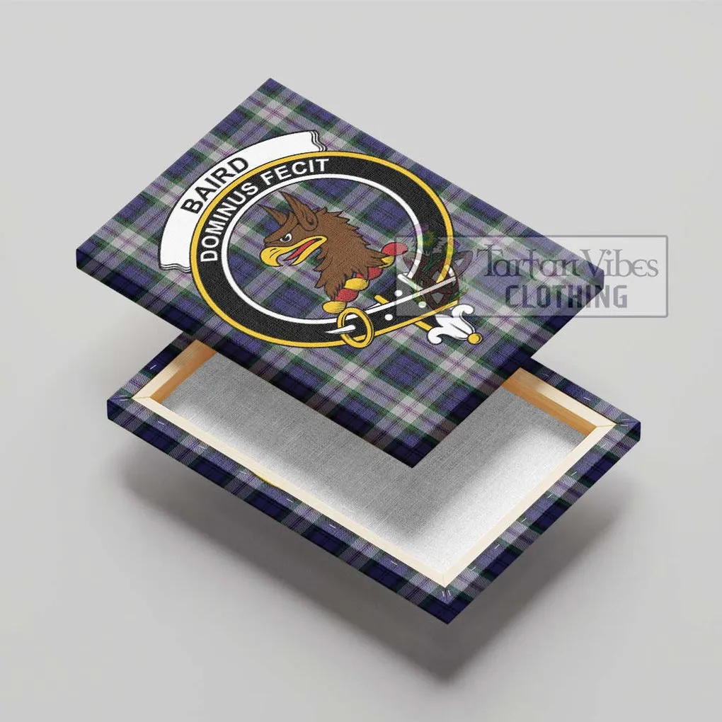 Baird Dress Tartan Canvas Print Wall Art with Family Crest