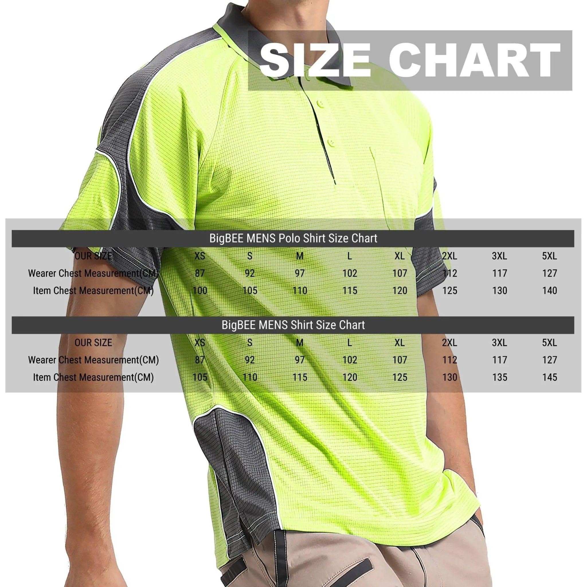 Big Bee PANEL Mens Polo Shirts, Short Sleeve