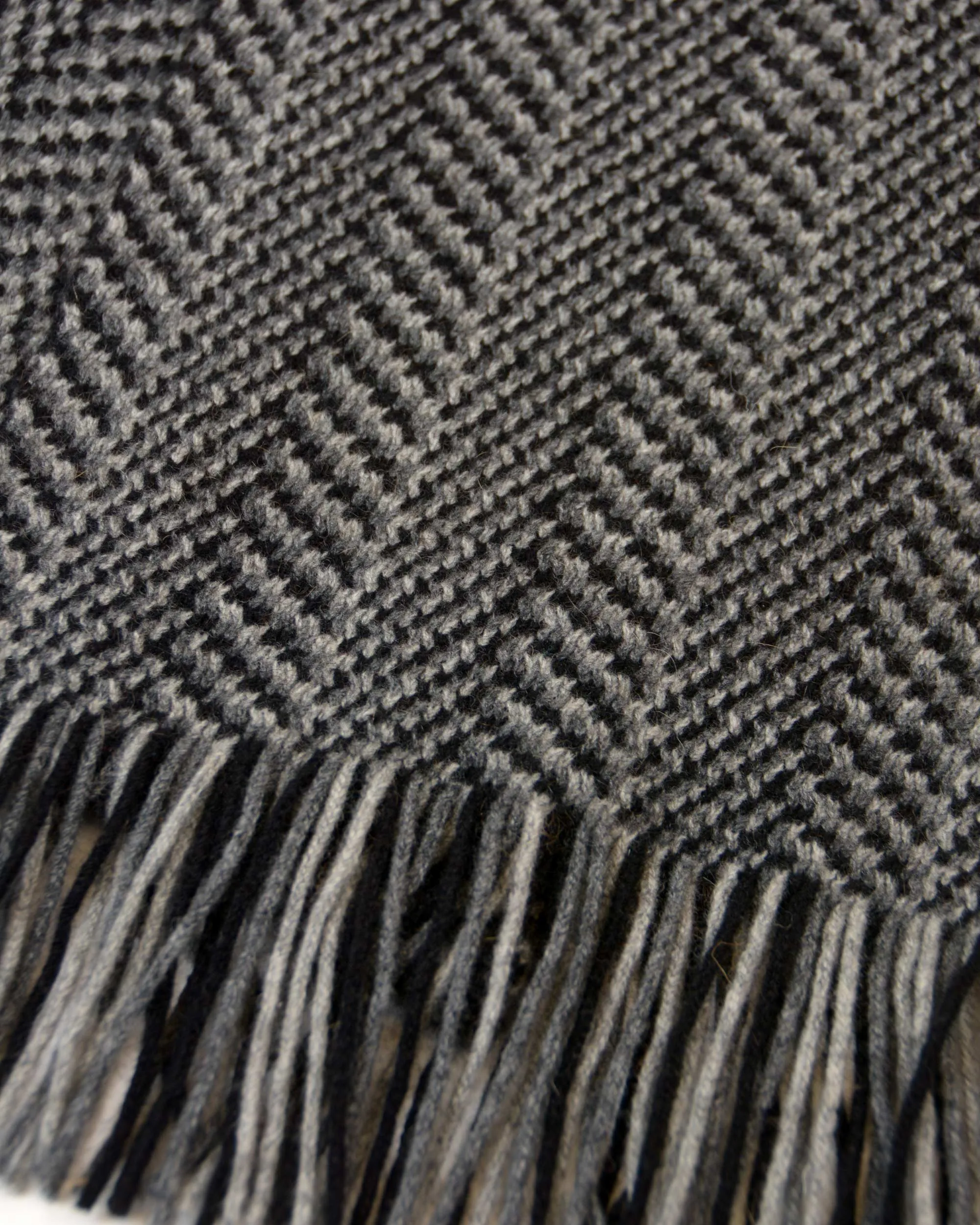 Black (Charcoal-Silver) Herringbone Scarf - NX312