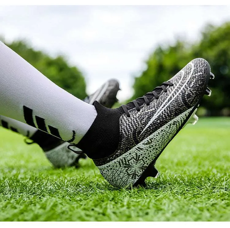 Black High-Top Soccer Cleats for Adult and Kids, Training