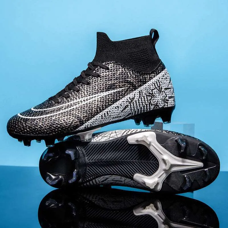 Black High-Top Soccer Cleats for Adult and Kids, Training