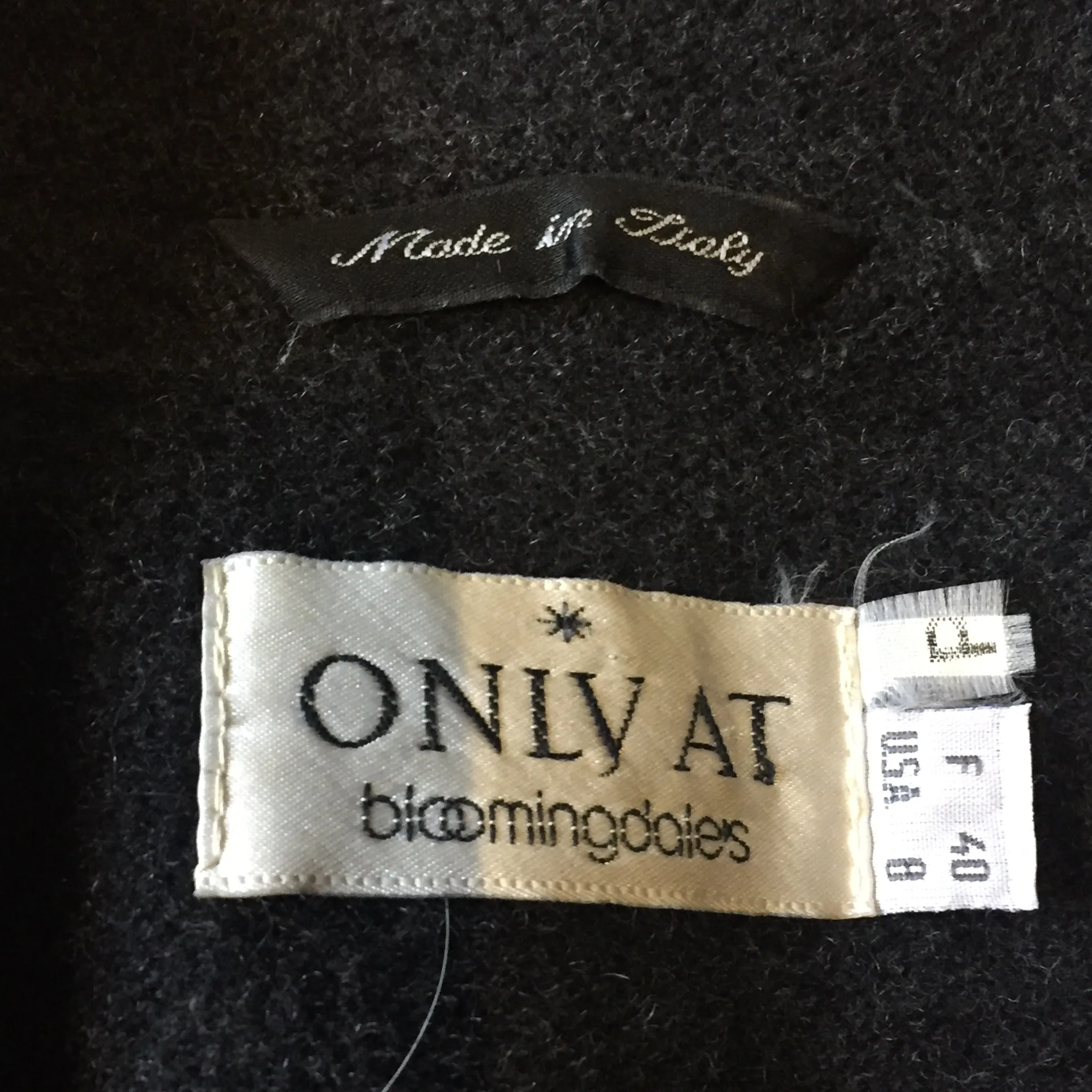 Bloomingdales Grey 100% Lambswool Coat, Made in Italy