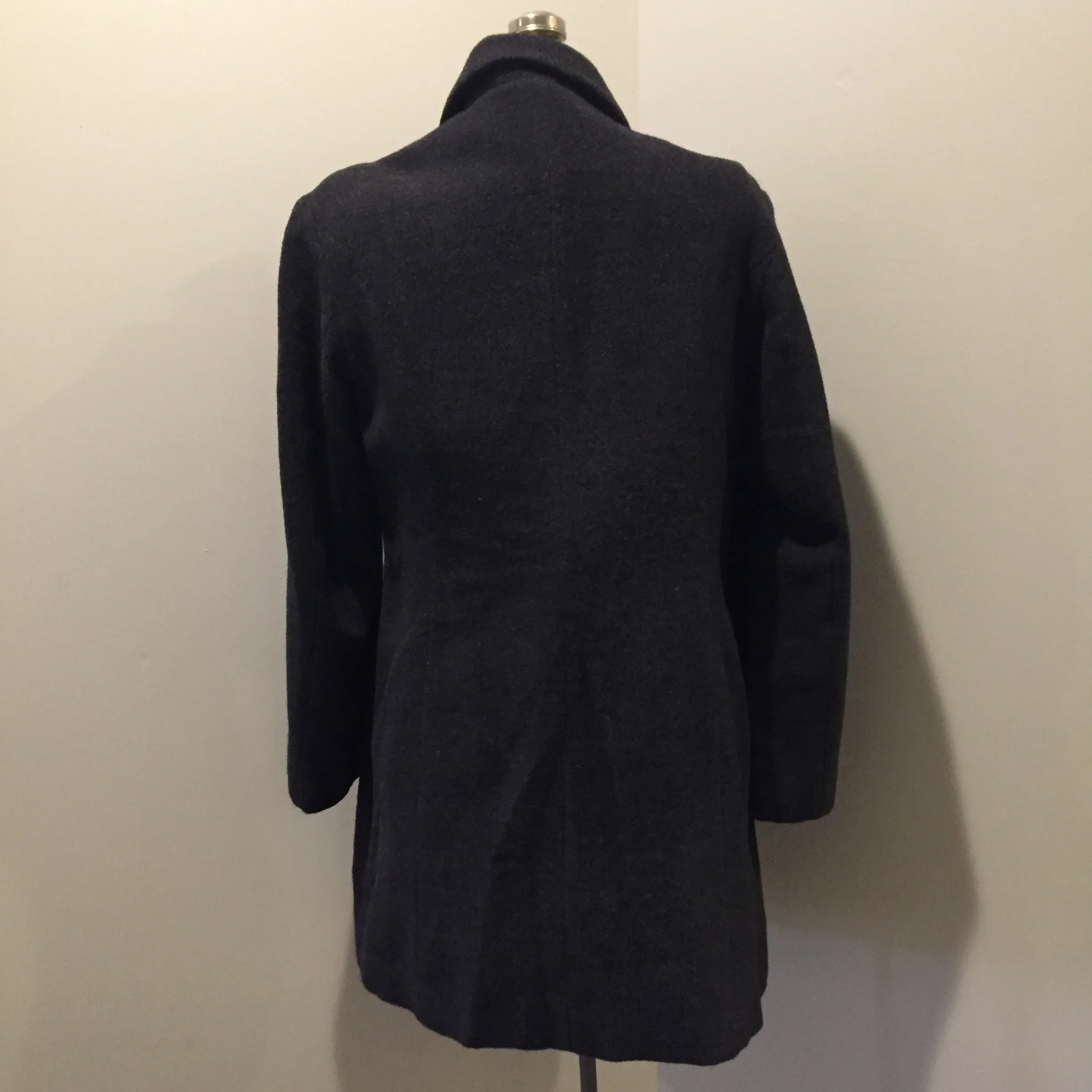 Bloomingdales Grey 100% Lambswool Coat, Made in Italy