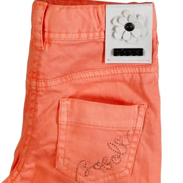 boboli broek fluor orange bleach