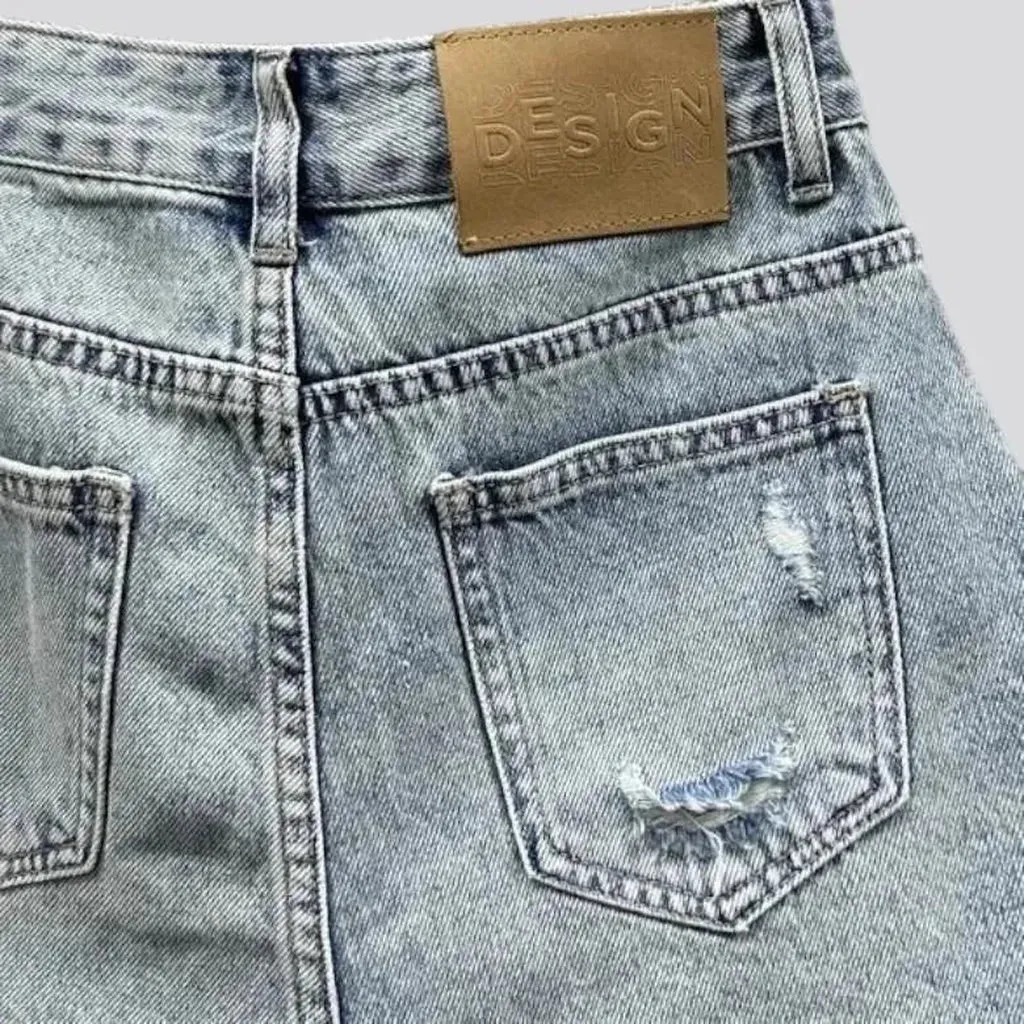 Boho vintage women's jean shorts