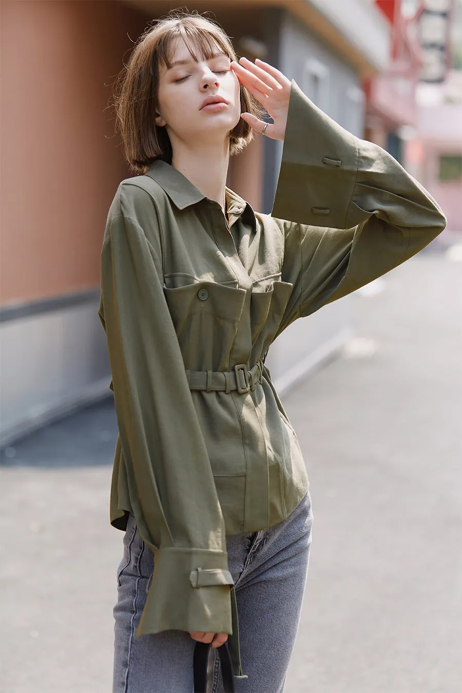 British style short tooling retro trench coat