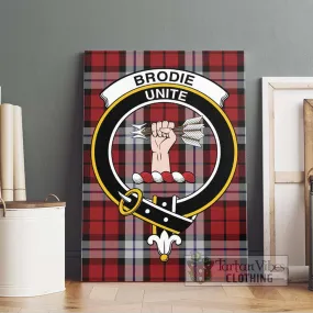 Brodie Dress Tartan Canvas Print Wall Art with Family Crest