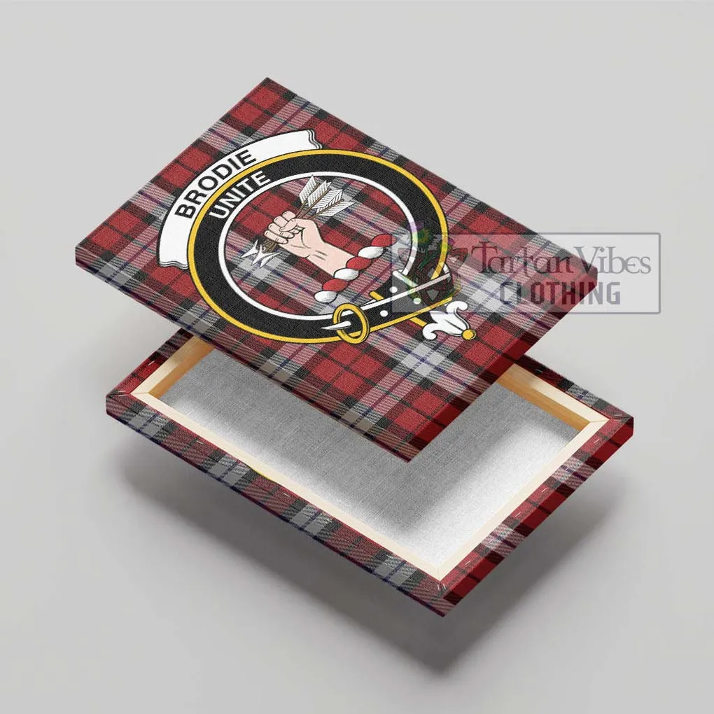 Brodie Dress Tartan Canvas Print Wall Art with Family Crest