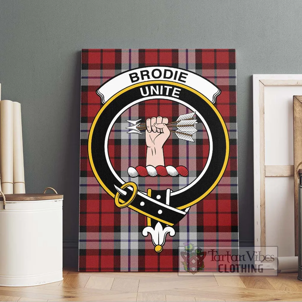 Brodie Dress Tartan Canvas Print Wall Art with Family Crest