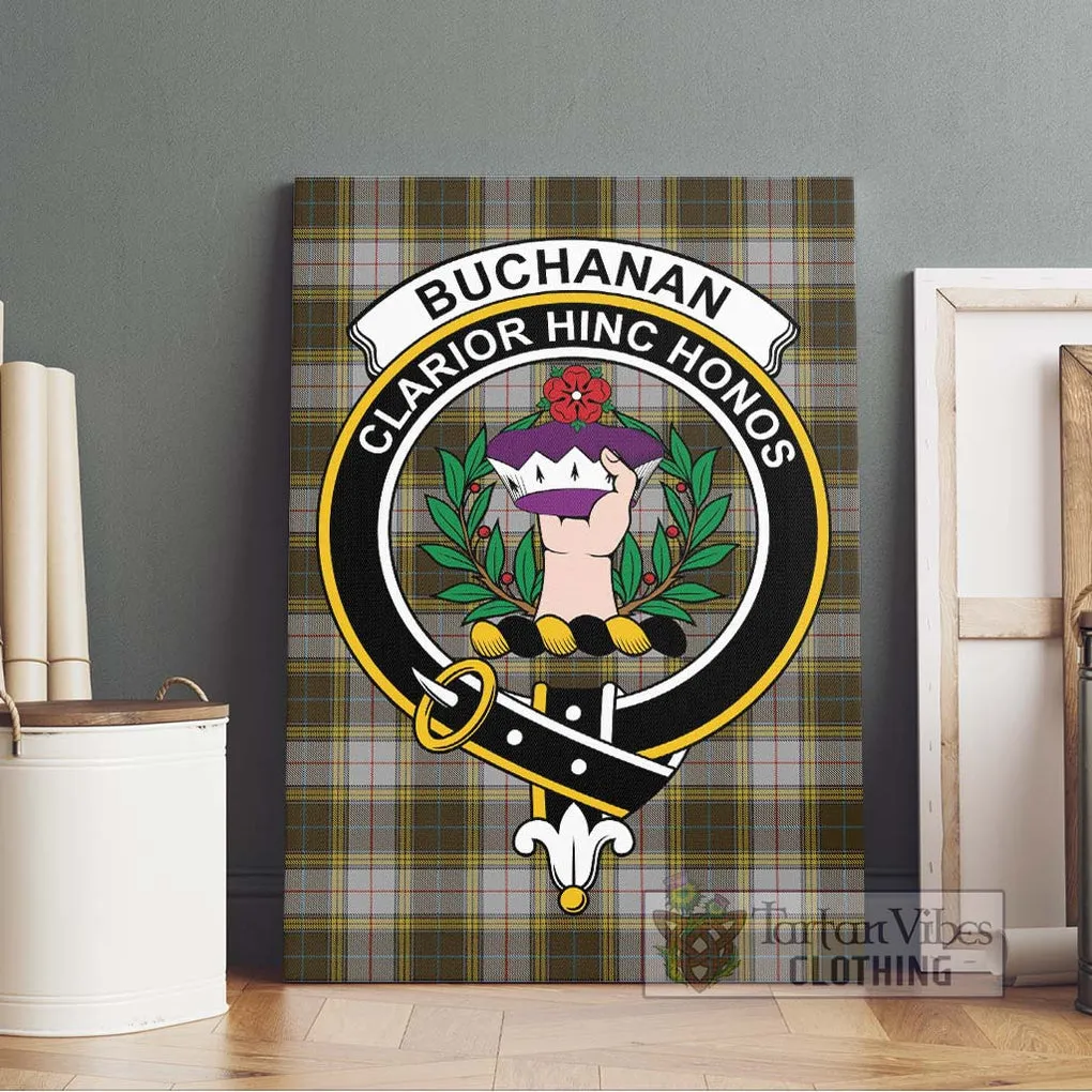 Buchanan Dress Tartan Canvas Print Wall Art with Family Crest