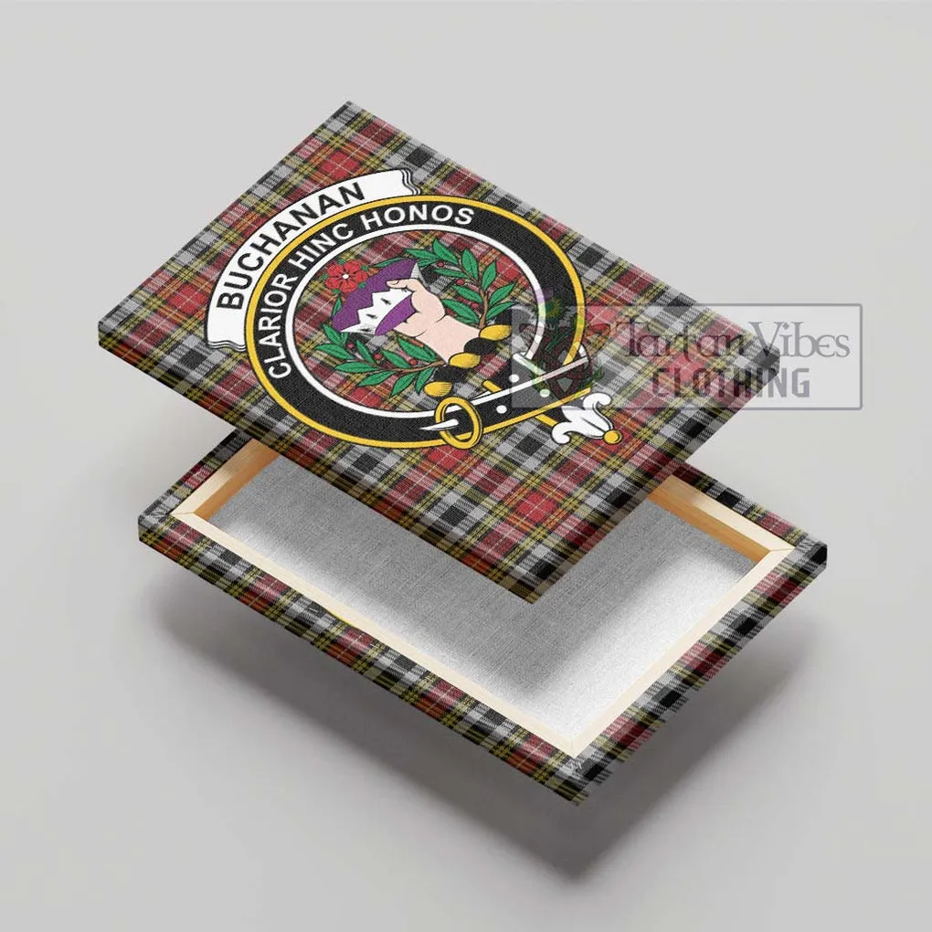 Buchanan Old Dress Tartan Canvas Print Wall Art with Family Crest