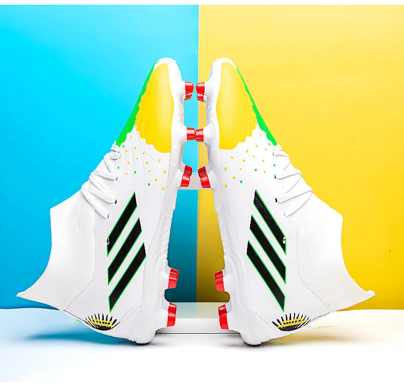 Camouflage High-Top Soccer Cleats with Seamless Design