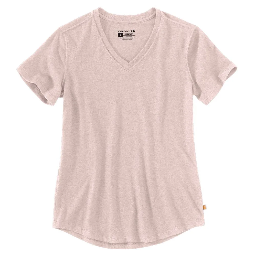 'Carhartt' Women's Relaxed Midweight V-Neck T-Shirt - Rose Smoke Heather