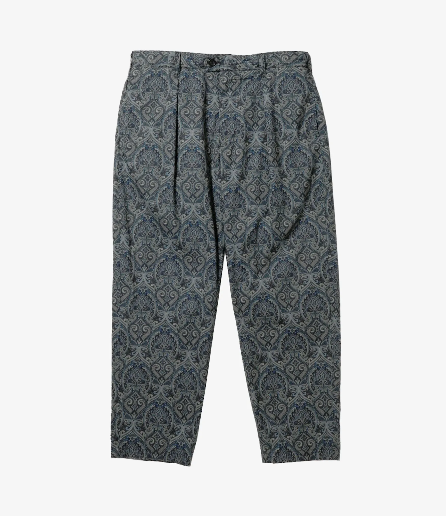 Carlyle Pant – Navy Cotton Paisley Print