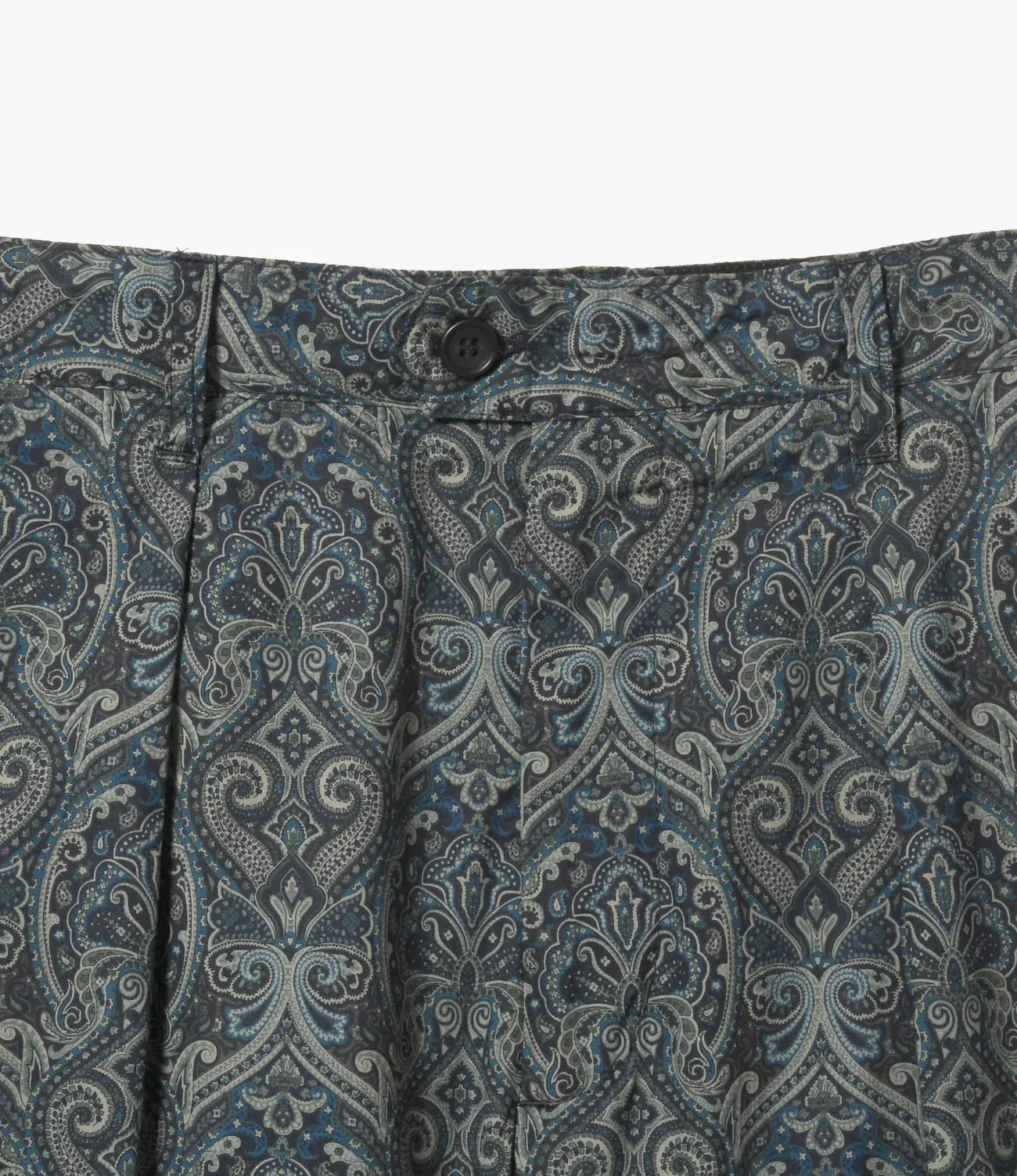 Carlyle Pant – Navy Cotton Paisley Print