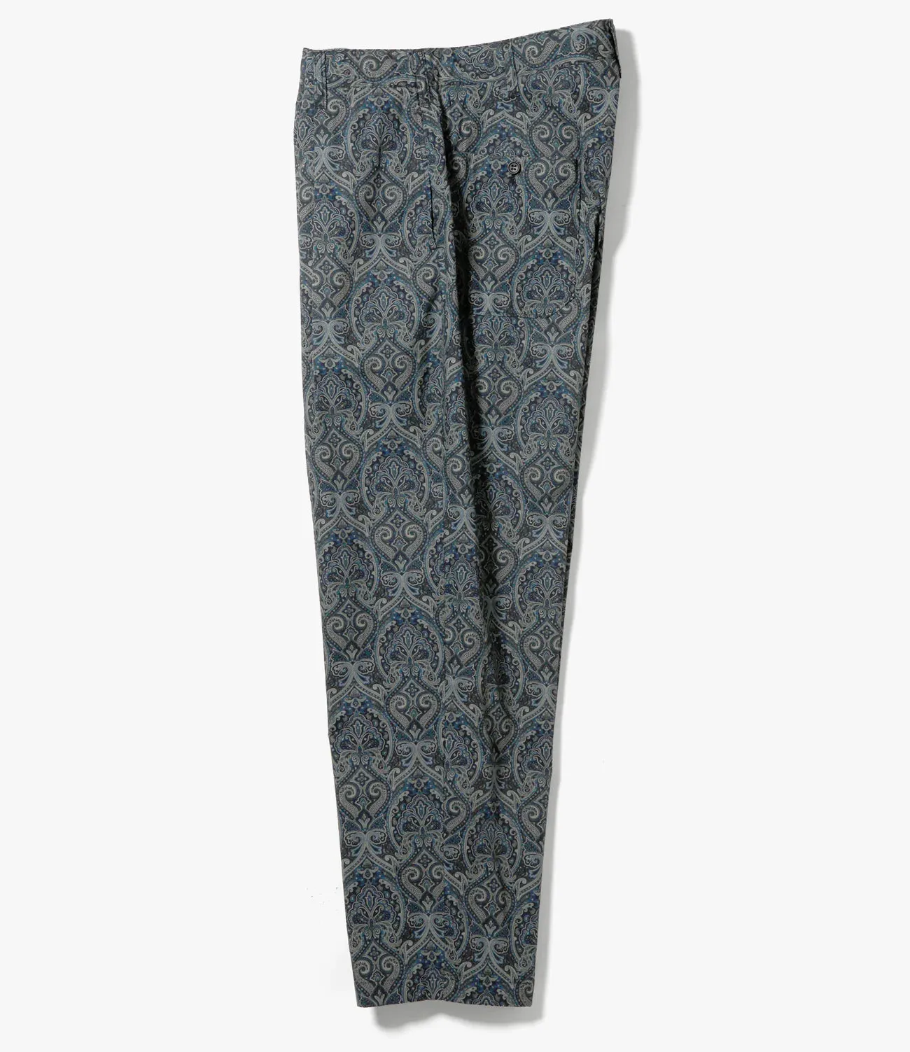 Carlyle Pant – Navy Cotton Paisley Print