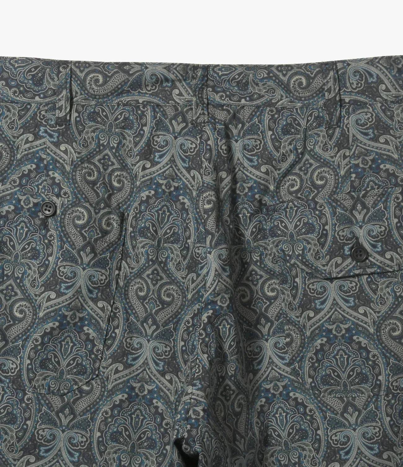 Carlyle Pant – Navy Cotton Paisley Print