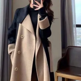 Casual Cashmere  Fashionable double-Faced color coat