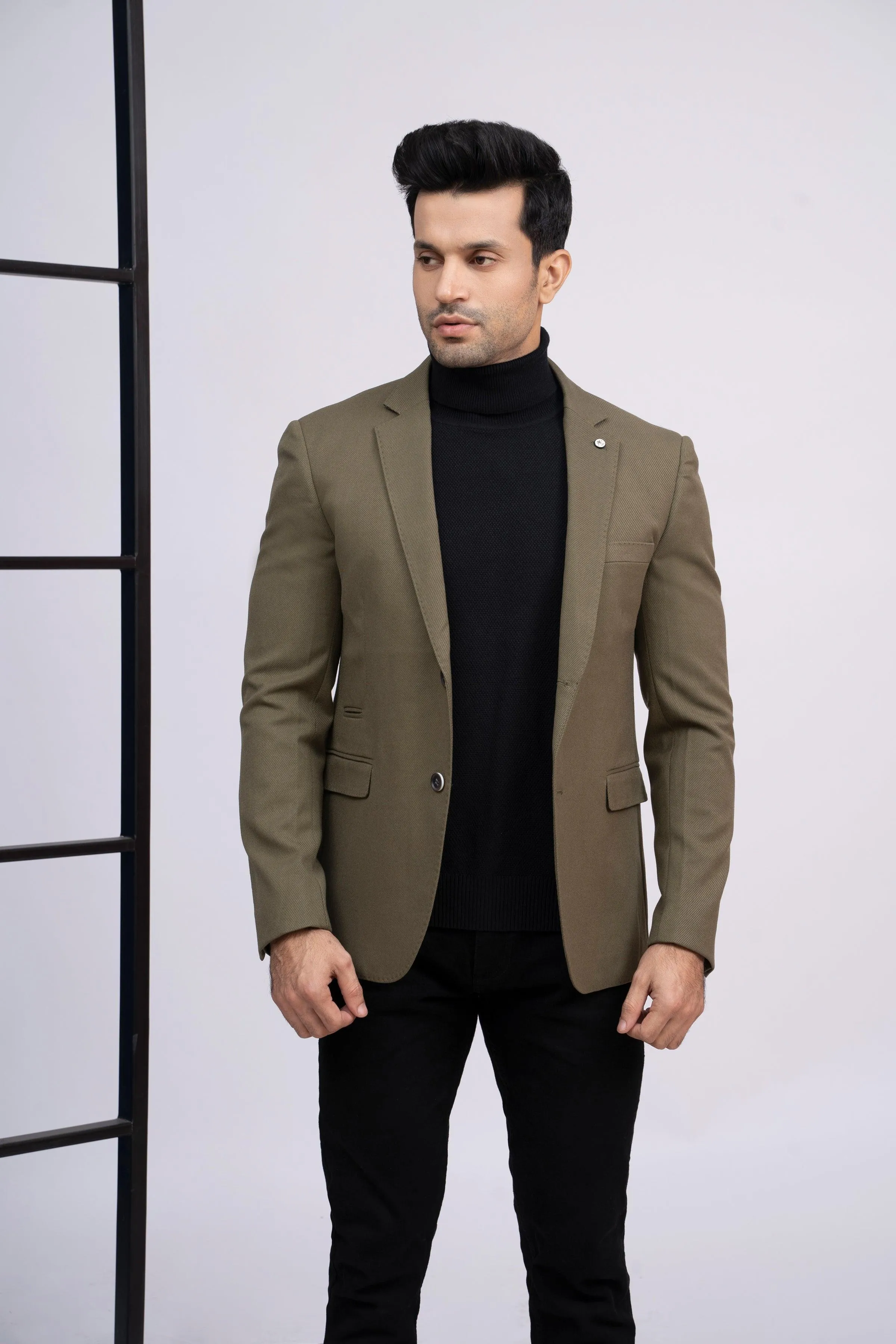 CASUAL COAT SLIM FIT LIGHT OLIVE