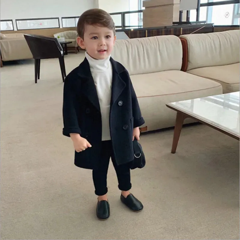 Children Winter Lapel Cardigan Jacket Kids