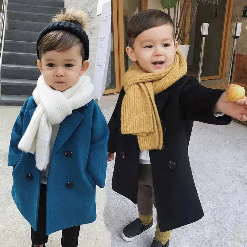 Children Winter Lapel Cardigan Jacket Kids