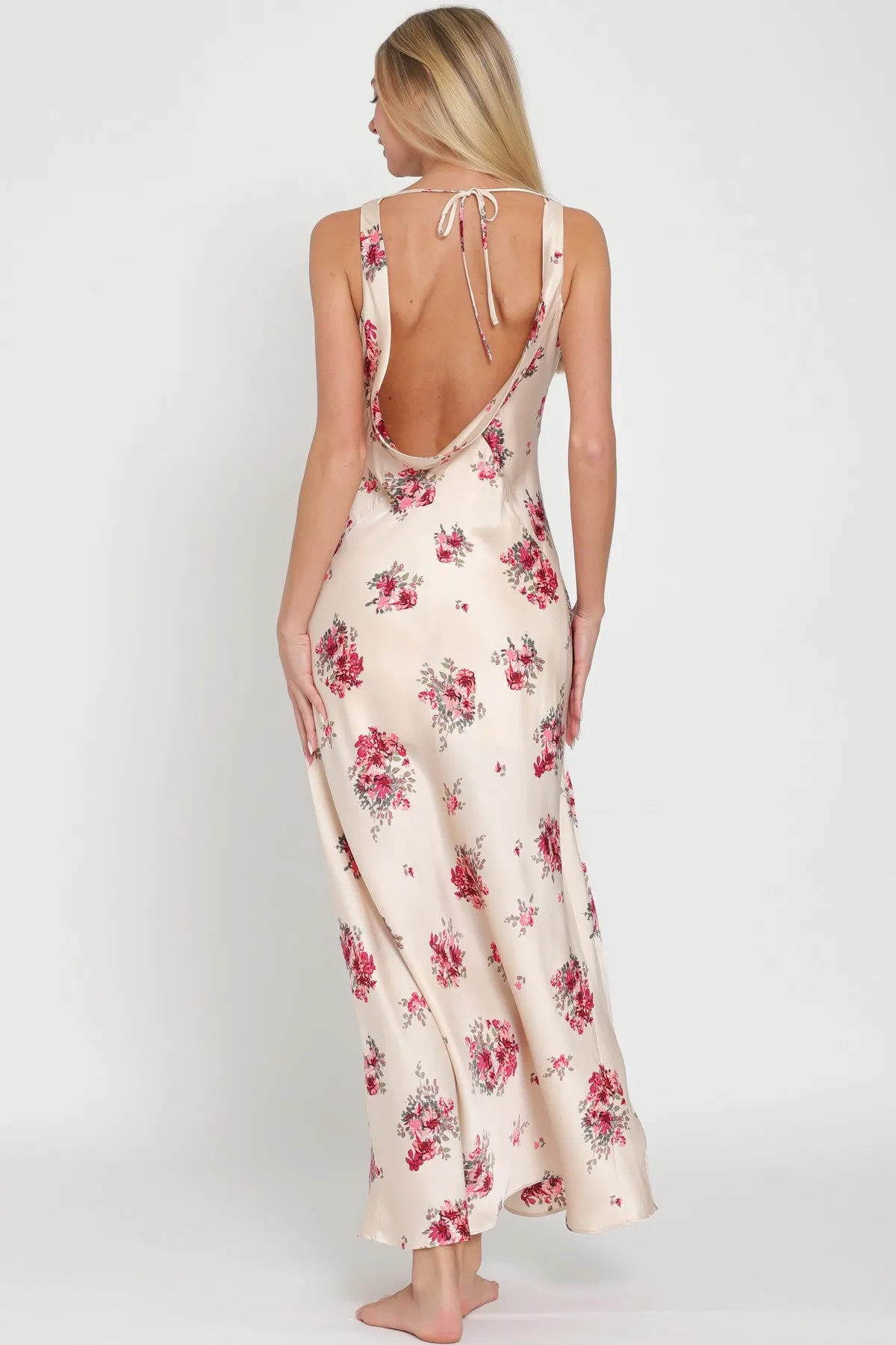 Cowl Back Maxi Slip Dress