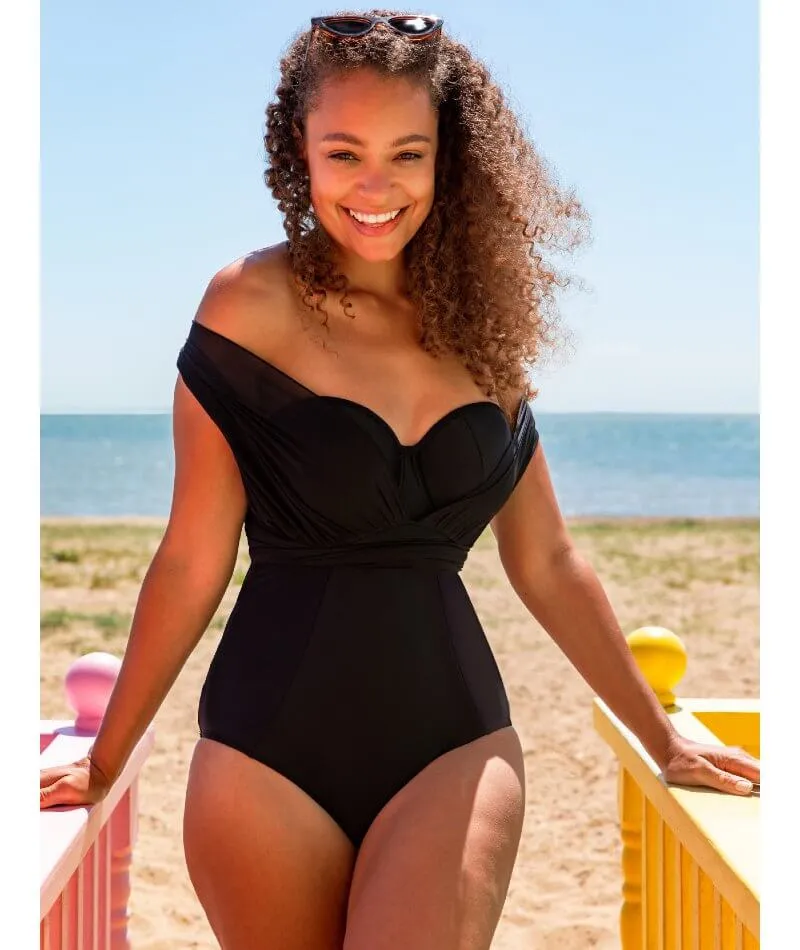 Curvy Kate Wrapsody Bandeau One Piece Swimsuit - Black