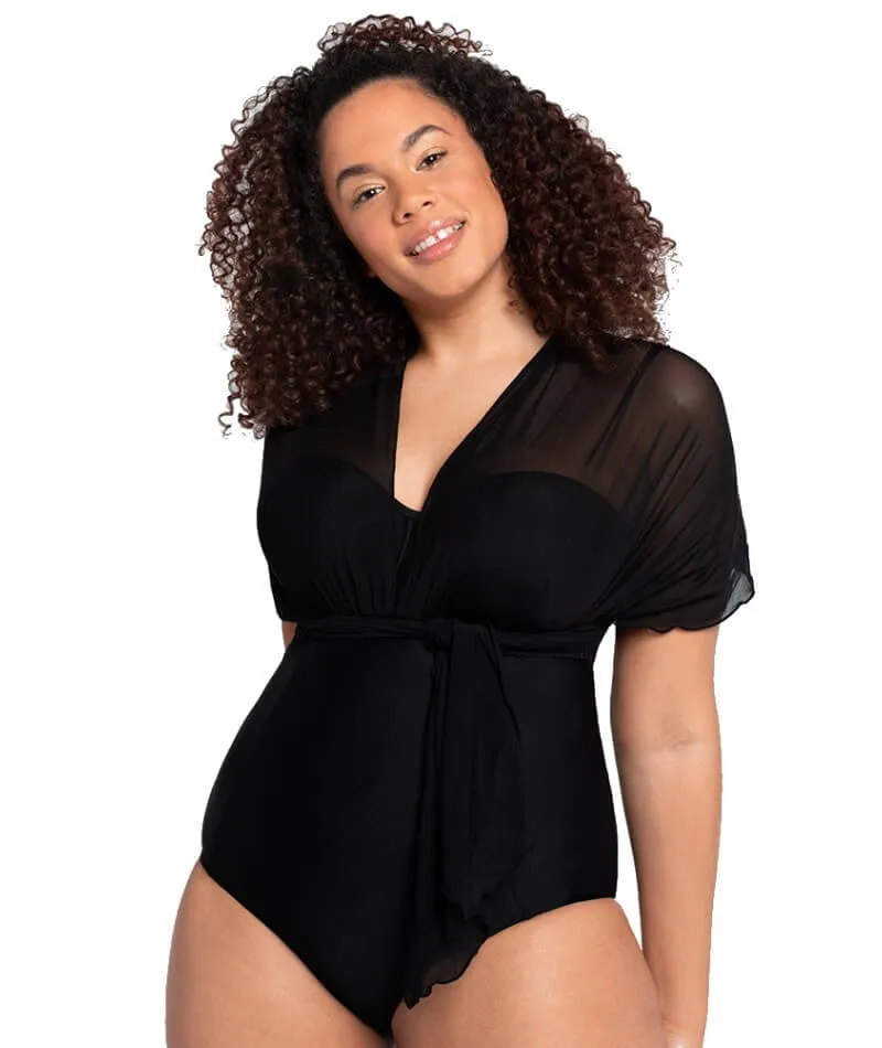 Curvy Kate Wrapsody Bandeau One Piece Swimsuit - Black