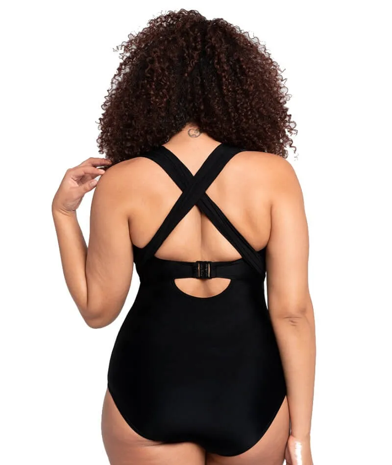 Curvy Kate Wrapsody Bandeau One Piece Swimsuit - Black